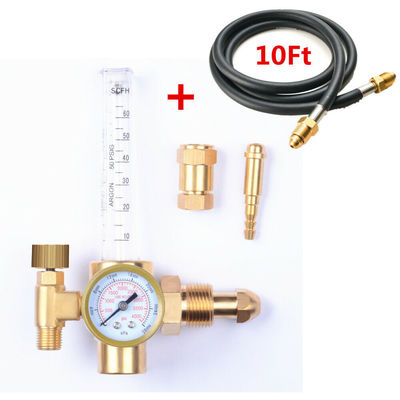 Verstelbare stroommeter CO2 Argon regulator voor 4000 Psi inlaatdruk en 10ft slang