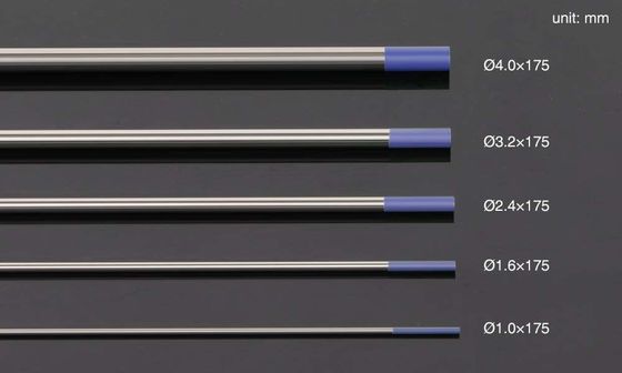 Blauw 2% Lanthanated TIG 1/16' x 7' 10 Pack WL20 Ground Finish Wolfram Elektroden
