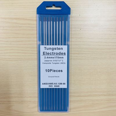 WE3 wolfraamelektroden Zwarte kop composiet wolfraam 2,4 mm * 175 mm Ideaal voor TIG-lassen
