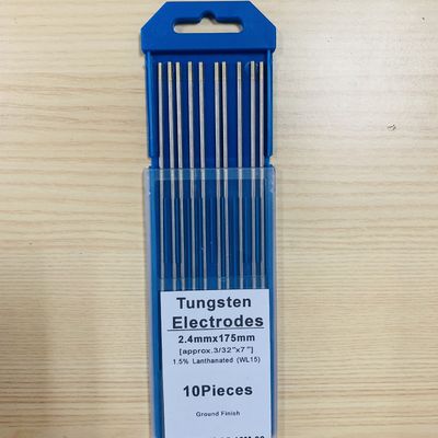 2.4mm*175mm WL15 wolfraamelektroden TIG Lasverbruik met op maat gemaakte ondersteuning