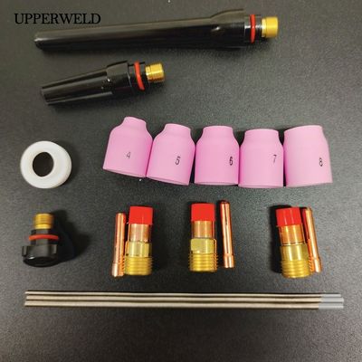 WP 17 18 26 TIG Torch Gas Lens Kit met 18 stukken keramische beker/aluminium spuitstuk/kollet