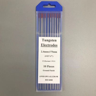 Wolframelektroden Lasstaaf Rode punt 2% Thoriate 2,4 mm * 175 mm Voor TIG Lassen