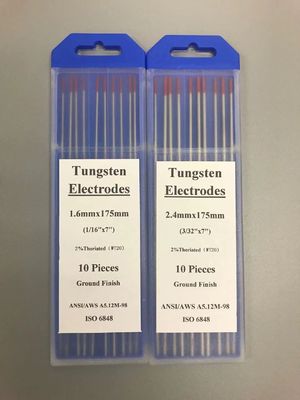 Wolframelektroden Lasstaaf Rode punt 2% Thoriate 2,4 mm * 175 mm Voor TIG Lassen