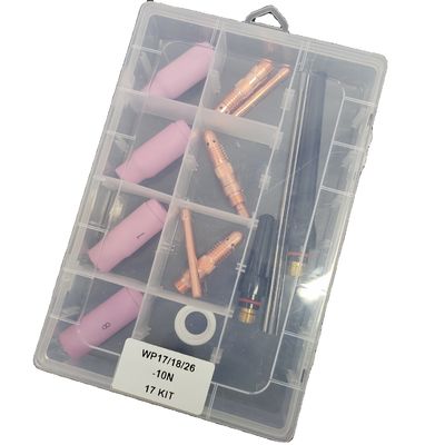Opper WP17 18 26-10N 17Kit Gaslens Aluminium Sproeierschijf Achterbeker TIG Las Accessoires Kit Luchtkoeling