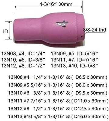 TIG Las Torch SR WP920 24 25 Fit 13N08 13N09 13N10 13N11 13N12 13N13 Nozzle Cup 10pcs