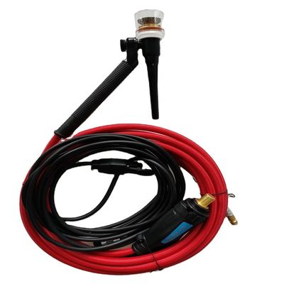 Boven WT-17 10-25EU Gas Argon Tig Torch Luchtgekoeld Laspistool voor het Lassen van Metalen Zwart Rood