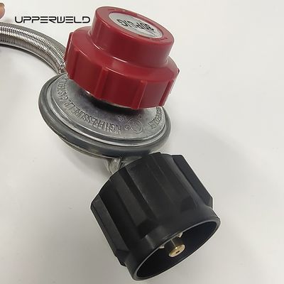 12 voet hoge druk gaskookplaat met 3/8 inch vrouwelijke roestvrijstalen gevlochten regulator