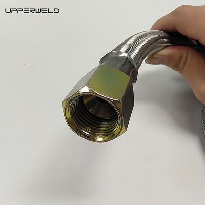 12 voet hoge druk gaskookplaat met 3/8 inch vrouwelijke roestvrijstalen gevlochten regulator