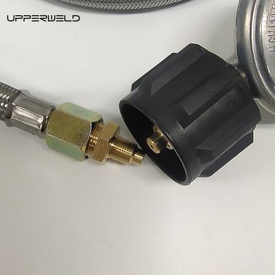 12 voet hoge druk gaskookplaat met 3/8 inch vrouwelijke roestvrijstalen gevlochten regulator