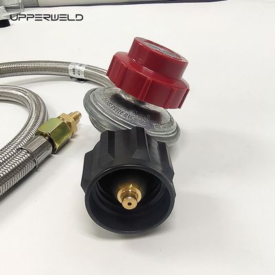 12 voet hoge druk gaskookplaat met 3/8 inch vrouwelijke roestvrijstalen gevlochten regulator