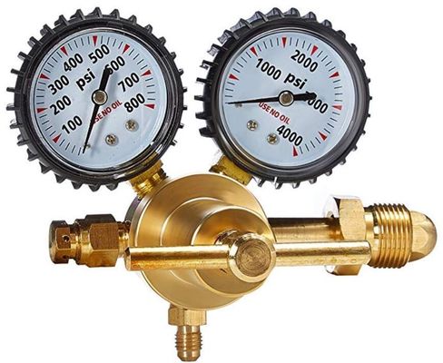Hoogdruk CGA580 Inlaat- en 1/4' Flare M-uitlaatverbindinggaszuurstofregulator voor NO2