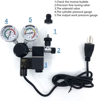CO2-regulator voor vissentank met controleventil met tweeledig beeldscherm CGA320 draadsolenoïde 110V