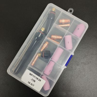 0.28KG Aluminium spuitstuk Collet Body Elektrode Isolator TIG Las Torch Consumables Kit voor WP-17/18/26 13N 18pcs