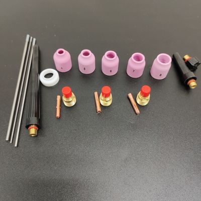 0.28KG Aluminium spuitstuk Collet Body Elektrode Isolator TIG Las Torch Consumables Kit voor WP-17/18/26 13N 18pcs