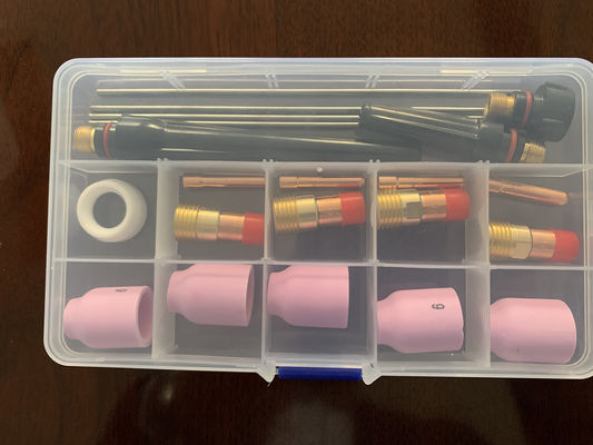 OBM Aluminium Nozzle Collet Body Elektrode Isolator TIG Las Torch Consumables Kit voor WP-17/18/26