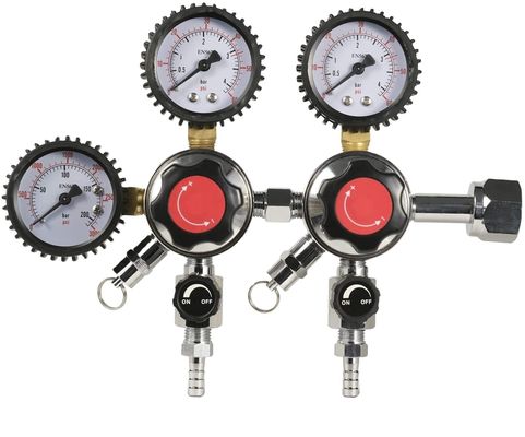 Home Brouwsel Bier Co2 Upper Dual Gauge Regulator met drukverlagend veiligheidsventiel