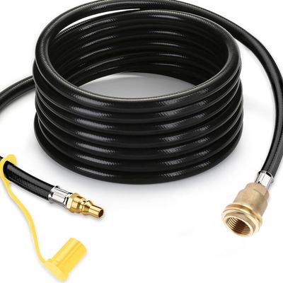 15 ft slang Zwarte bovenste LPG Propaan Messing Adapter slang Kit voor campers Tank RV Camping