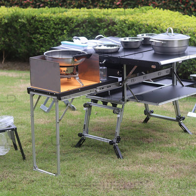 Modern Design Camping Keuken Tafel met opslagkas White Paper Box Package Method