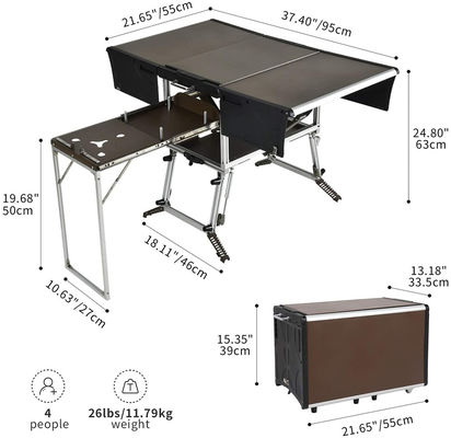 Modern Design Camping Keuken Tafel met opslagkas White Paper Box Package Method