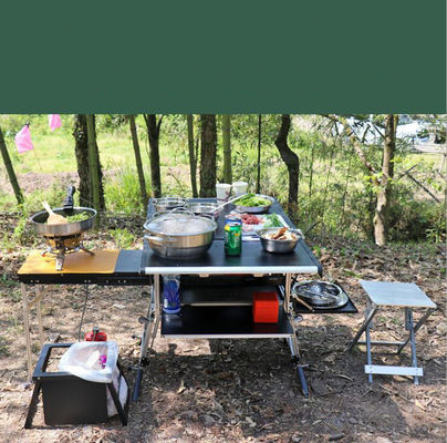 Buitenkampering Keuken Opvouwbare Aluminium Tafel voor RVing BBQ Party Picnics Heavy-Duty