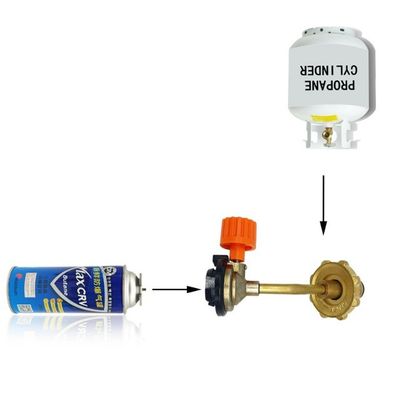Volledigingscylindergasreservoiradapter voor butancylinders en butangascylinderkleppen
