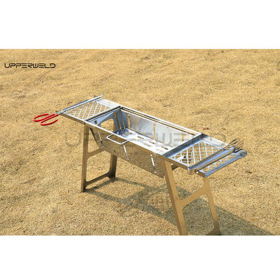 Schoon Afwerking Draagbare BBQ Outdoor Grill Opvouwbaar Roestvrij Staal Rookloos Grillen