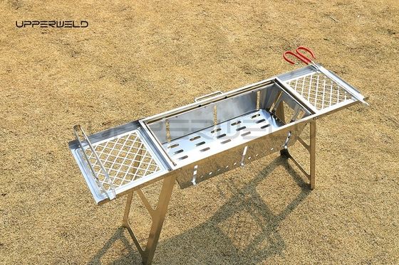 Schoon Afwerking Draagbare BBQ Outdoor Grill Opvouwbaar Roestvrij Staal Rookloos Grillen
