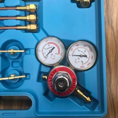 Gevormde Messing Body Draagbare Oxy Brazing Welder Tool Set met twee slang regulator meters