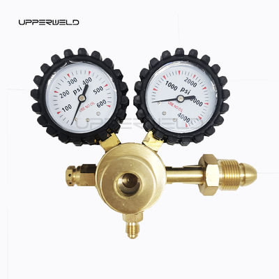 Messing stikstofregelaar 0-600PSI CGA580 Inlaatverbindingsgasdrukmeter voor HVAC-suivering