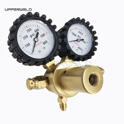 Messing stikstofregelaar 0-600PSI CGA580 Inlaatverbindingsgasdrukmeter voor HVAC-suivering