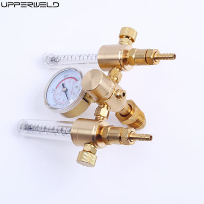 Messing Dubbele Uitvoer Argon Gas Regulator Stroommeter met CGA580 Inlaat en 5/8 Outlet