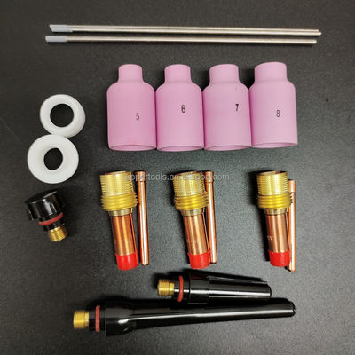 WP 17 18/26 TIG Lasbeker Kit met glazen bekertjes Lichaamsgaslenzen en keramische spuitstuk