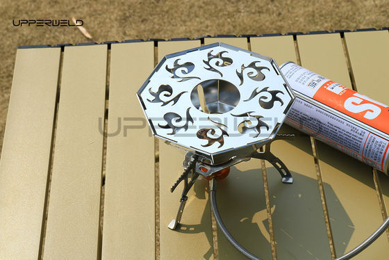 Draagbare zilveren gaskachel met propaan voor barbecue en camping