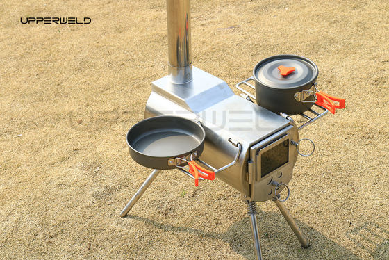 Draagbare houtkachel Grill Roestvrij staal buitendook voor camping koken