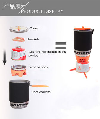 Poly Outdoor Stove Windbestendige 1600W picknick gaskachel met geïntegreerde pot en kom