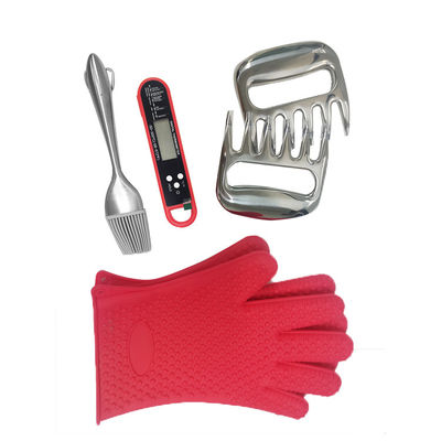 Kook-/bak-/barbecue-toolkit met hoge temperatuurbestendige siliconen handdoeken en BBQ-gereedschappen
