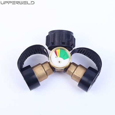 Y-splitter voor buitenpropanentank met niveau-indicatormeter en QCC-1-draaduitlaat
