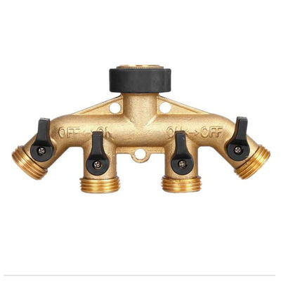 Op maat gemaakte 4 Way Messing Slang Splitter Connect Fittings Tuin Slang Adapter Connector