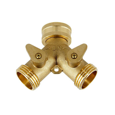 Messing Tuin slang connector kraan splitter met 2 kleppen en 2 wasmachines Connect Fittings