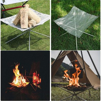 Tabletop Bio Fire Pit Collapsible Steel Mesh Kamin voor Kamperen Achtertuin en Tuin