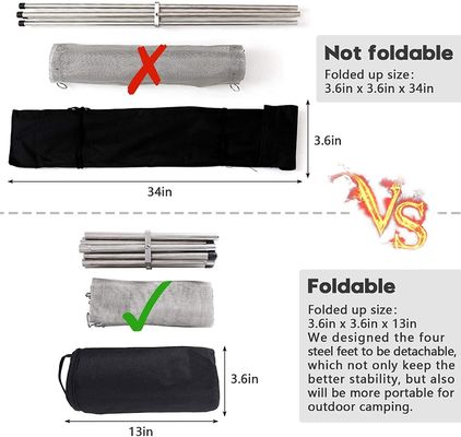 Tabletop Bio Fire Pit Collapsible Steel Mesh Kamin voor Kamperen Achtertuin en Tuin