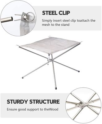 Tabletop Bio Fire Pit Collapsible Steel Mesh Kamin voor Kamperen Achtertuin en Tuin