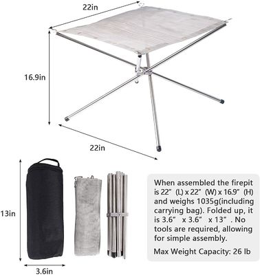 Tabletop Bio Fire Pit Collapsible Steel Mesh Kamin voor Kamperen Achtertuin en Tuin