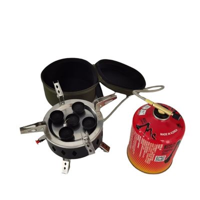 Outdoor BBQ gaskachel met drie spuitkop mini draagbare opvouwbare campingbrander