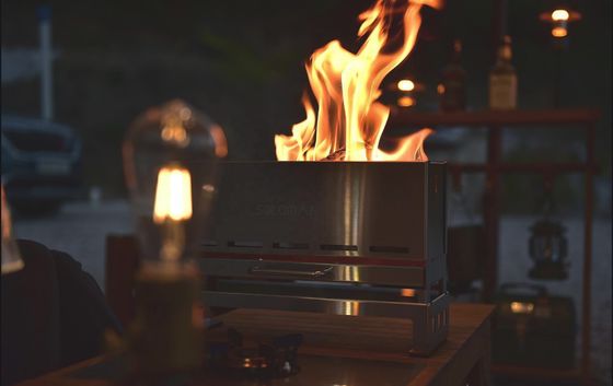 Outdoor Camping Roestvrij staal BBQ kachel Schoon Afwerking Boven half-eenheid Brandtafel