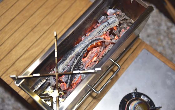 Outdoor Camping Roestvrij staal BBQ kachel Schoon Afwerking Boven half-eenheid Brandtafel