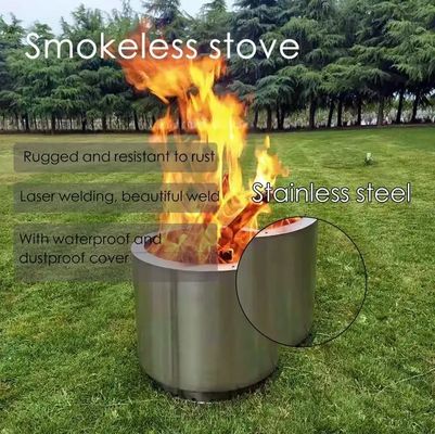 Roestvrij staal buitenshuis BBQ Hout Rookloze Kookkachel voor picknicken Camping G.W. 8,2 kg