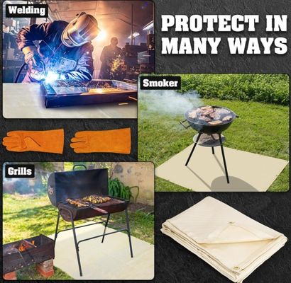 Welding Werken Brandbestendige Isolatie deken 6x8 voet met Handbeschermingshandschoenen