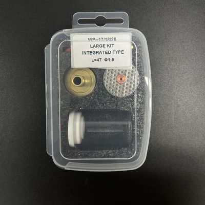 Wp17/18/26 Tig Torch Glasbekers Laskits met 1 kg Upper Straight Glass Nozzle 47mm