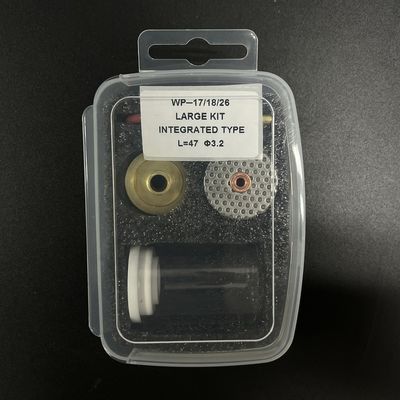 Wp17/18/26 Tig Torch Glasbekers Laskits met 1 kg Upper Straight Glass Nozzle 47mm